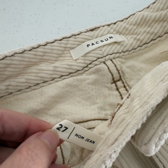 Corduroy Pacsun mom jeans cream Size 27 EUC - Picture 11 of 11